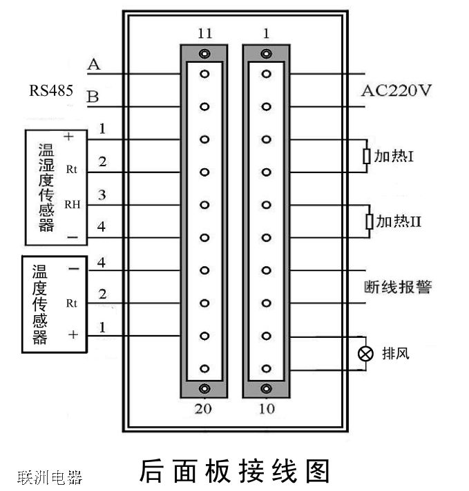 CG3202智能溫差式防凝露控制器接線圖