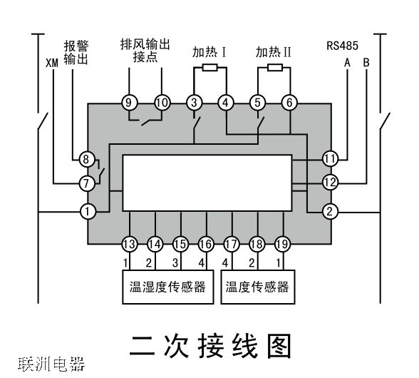 CG3202智能溫差式防凝露控制器接線端子圖